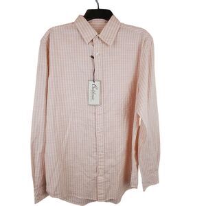 California Shirt Co Orange Plaid Long Sleeve Mens Button Down Sz Med Stitch Fix